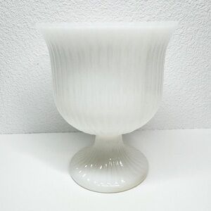 Vintage EO Brody Milk Glass Pedestal Urn Vase